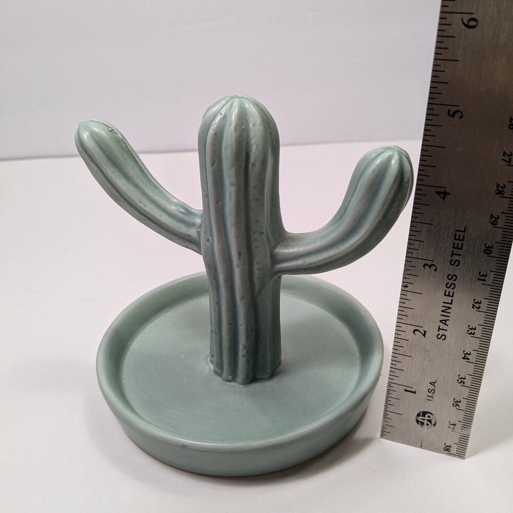Cactus Ceramic Jewelry Dish Holder Display Green Home Decor Plant Lover Desert - Picture 10 of 12